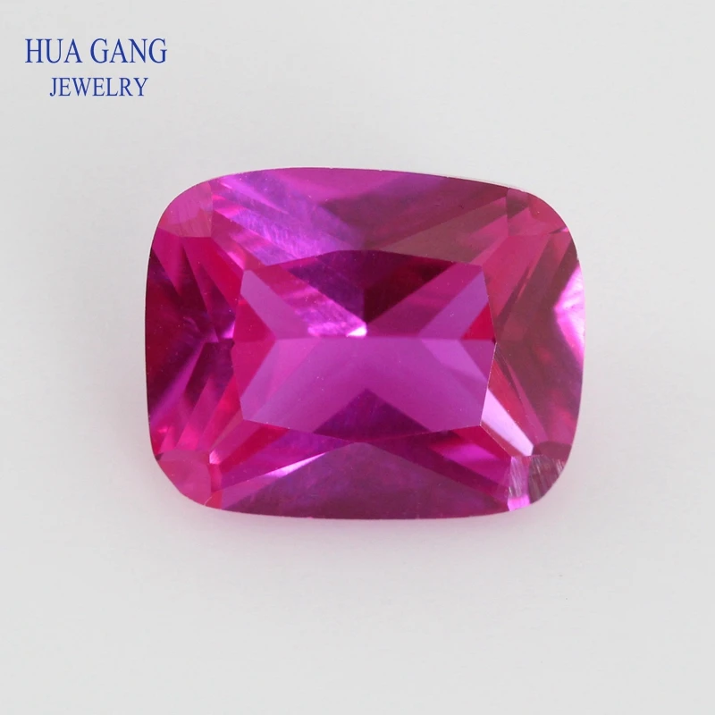 

Baguette Shape 3# Red Stone Princess Cut Synthetic Corundum Gems stone For jewelry Size 5x7~10x14mm Free Shipping