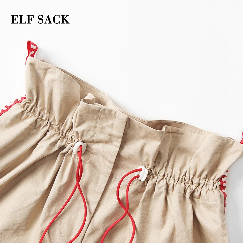 ELFSACK стильные женские шорты летние эластичные с буквенным принтом брендовые Harajuku