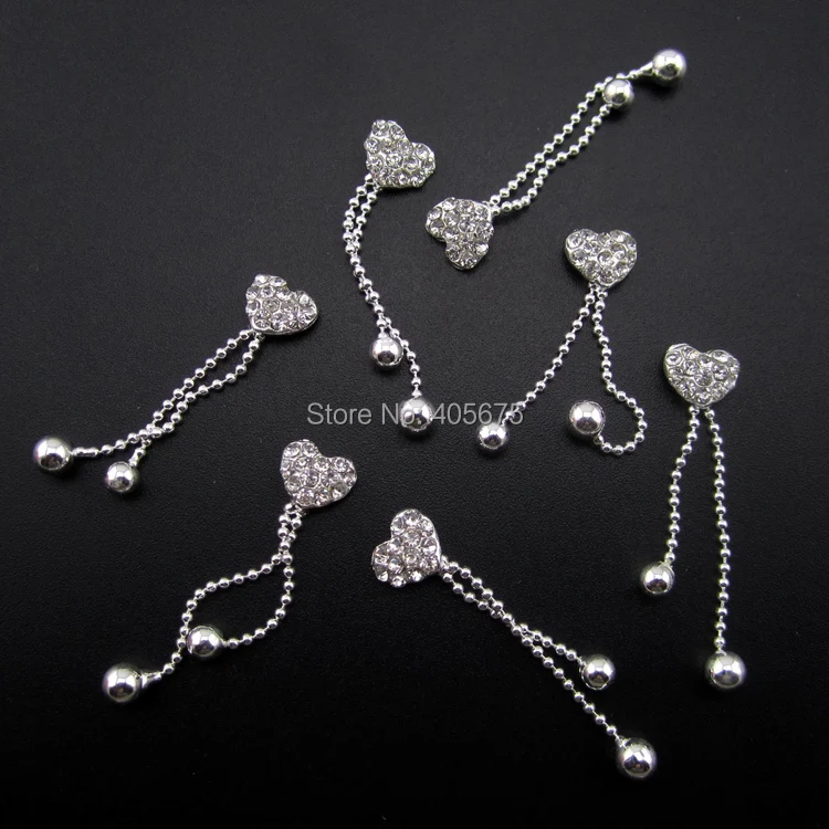 10pcs Heart rhinestones chain nail decoration handmade DIY jewelry accessories MNS802 | Красота и здоровье