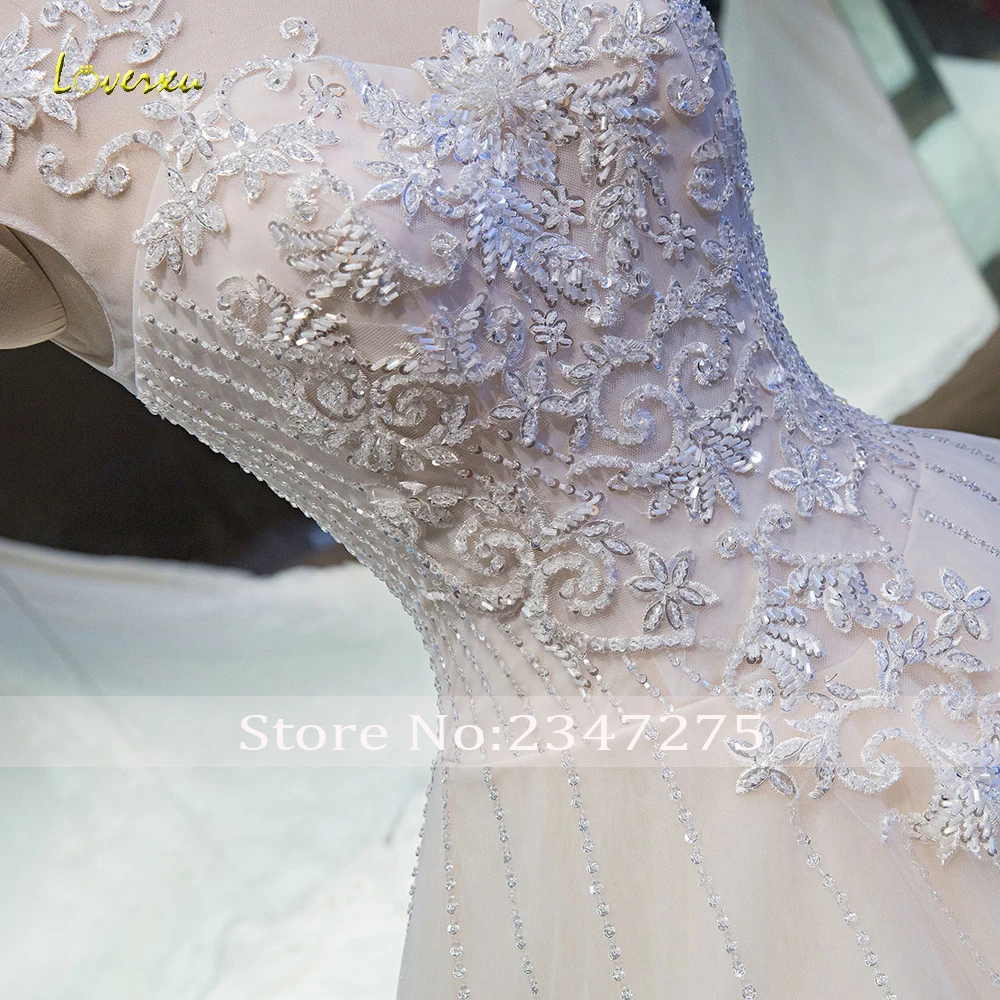 Loverxu Vestido De Noiva сексуальные кружевные свадебные платья с открытой спиной 2019
