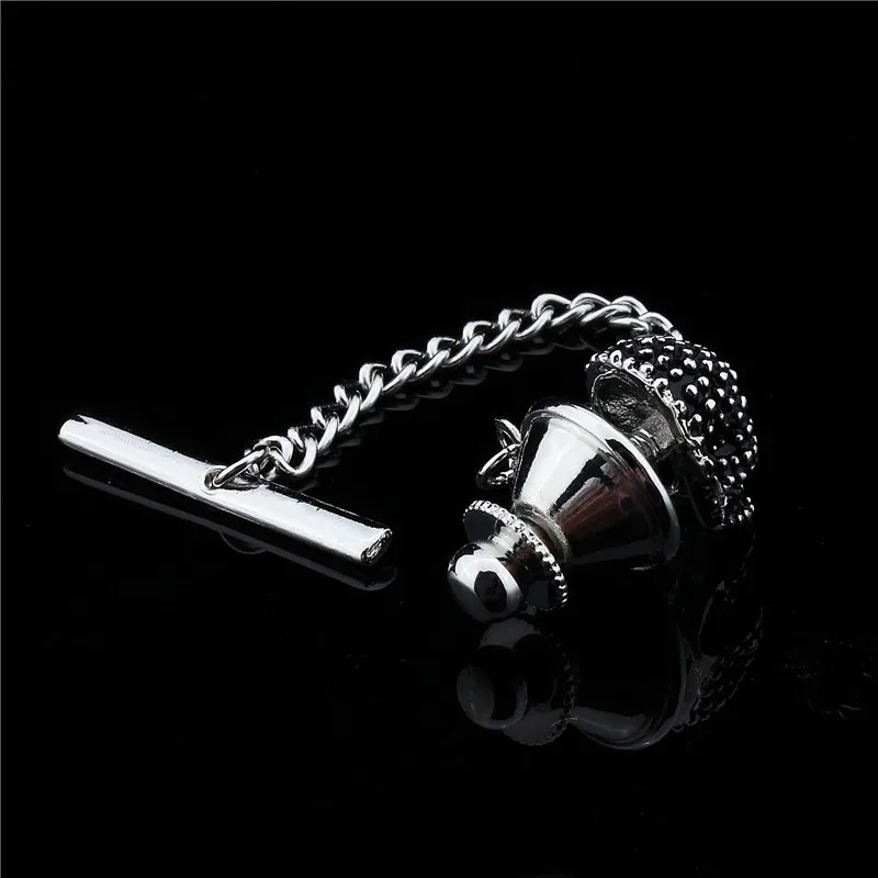 HAWSON Tie Tack/Pin с защитной булавкой для обычного галстука вытертого в горошек черного