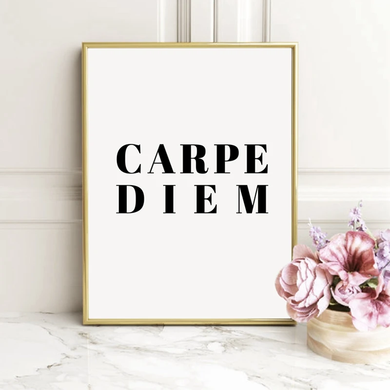 Carpe Diem печать дня типографический плакат настенный художественный декор