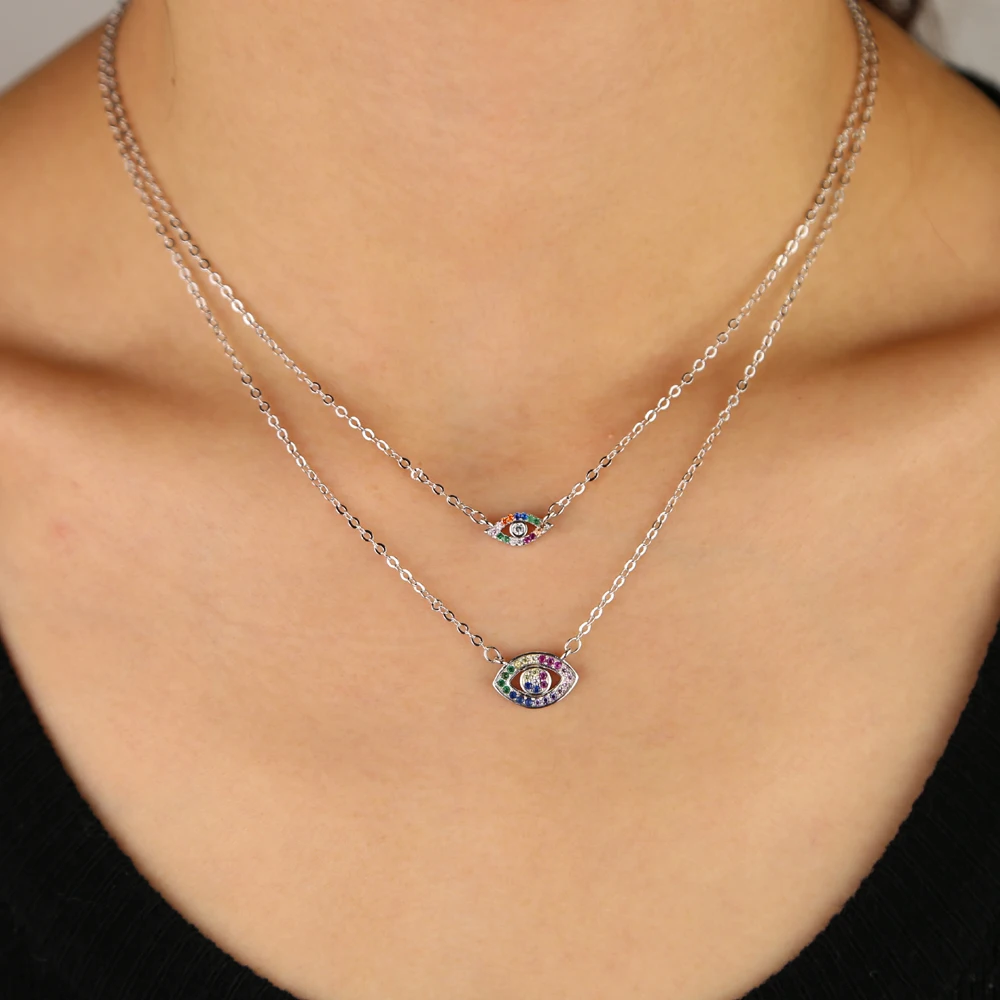 Весна Красочные cz падение очарование золото заполненный Турецкий Дурной глаз