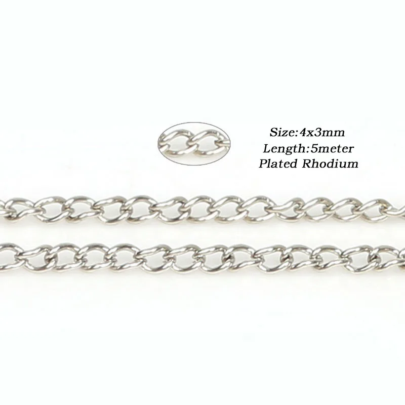 New Arrival 4x3mm 5 meter Iron Metal Chains Findings Necklace For Bracelet Jewelry Making Materials DIY | Украшения и аксессуары