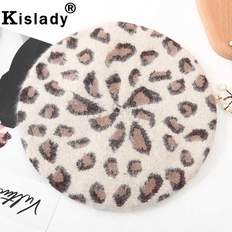 Kislady модные элегантные леопардовые береты шапки новые осенние зимние Уютные