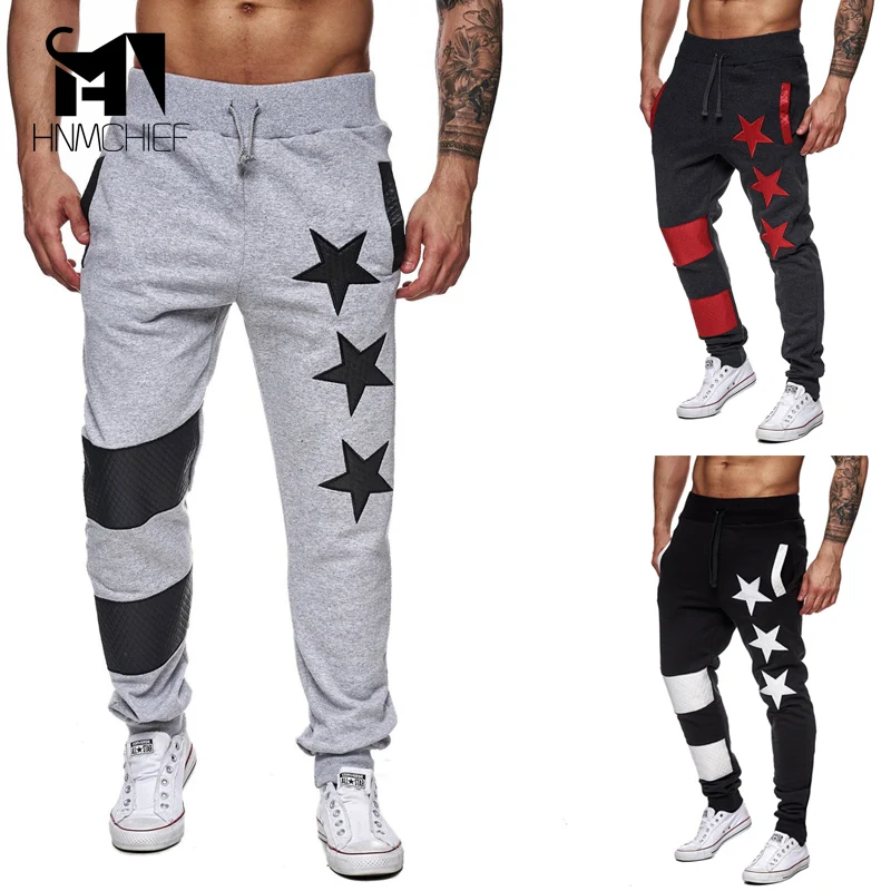 Мужские джоггеры 2017 Брендовые мужские брюки повседневные спортивные черные