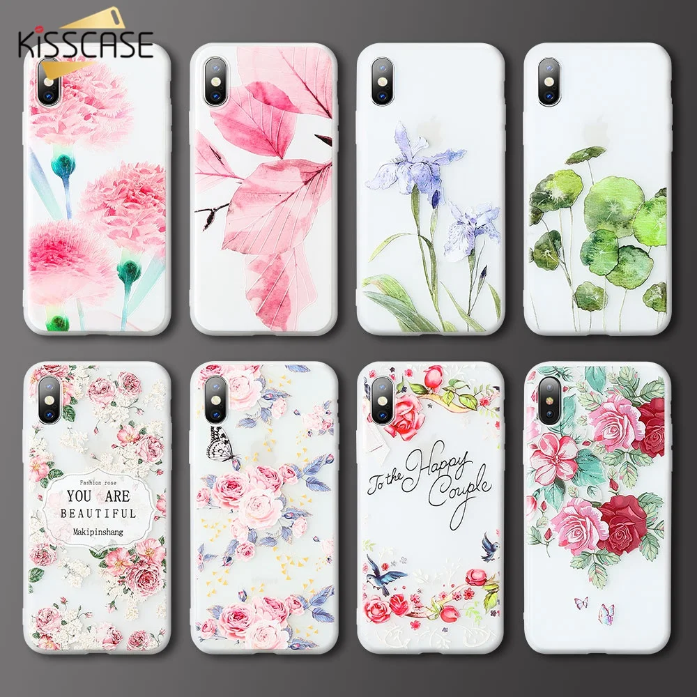 KISSCASE 3D Flower Case For Xiaomi Redmi Note 6/6Pro 4X/4A 5A 5 plus Relief Silicon 4 4X MI A1 A2 8 |
