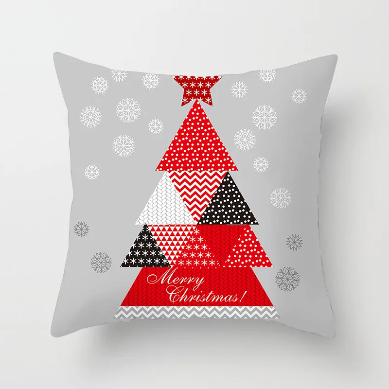 PC04468 Fuwatacchi Merry Christmas наволочка Черный Белый Красный мультфильм олень Звезда Подушка со снежным узором чехол домашний диван декоративная наволочка - Цвет: PC04468