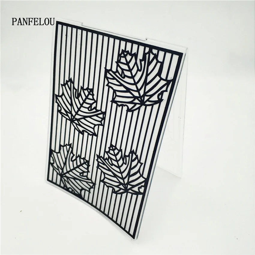 PANFELOU Line это кленовый лист папки для тиснения пластика скрапбукинга DIY шаблон