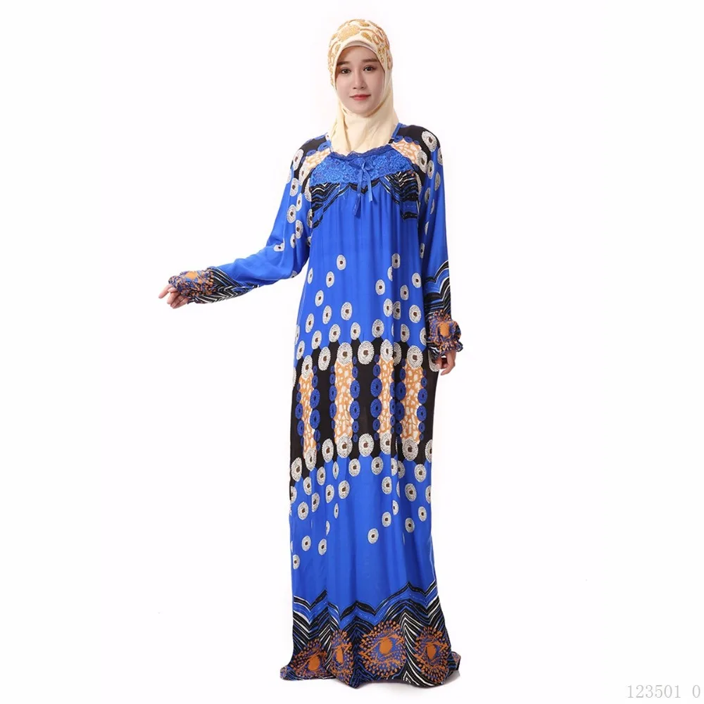 Длинное платье макси с длинным рукавом мусульманское мусульманский кафтан