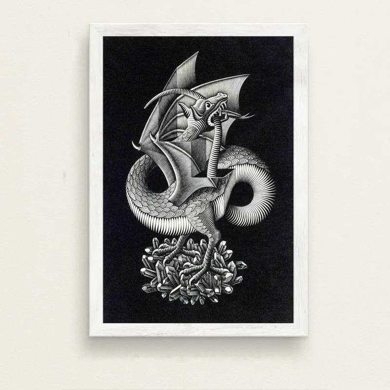 P519 Escher Surreal геометрическое произведение искусства Современное абстрактное искусство живопись шелк Холст плакат настенный домашний декор - Цвет: 9