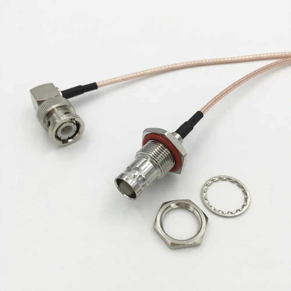 5 шт. RG316 кабель Правый Угол BNC Штекерный разъем для Гнездовой RF коаксиальный