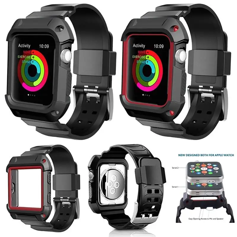 Новинка 38 мм/42 мм Модный чехол для Apple Watch Ударопрочный Мягкий Ремешок Для Series 1 2