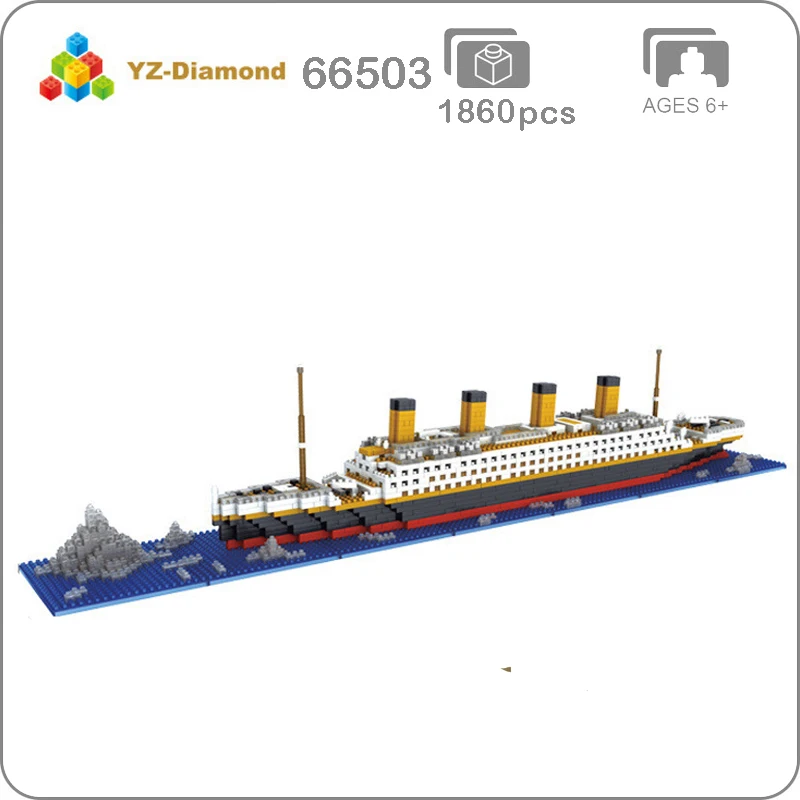 YZ 66503 фильм корабль Титаник лодка Iceverg 3D модель 1860 шт. Мини DIY микро здание алмаз