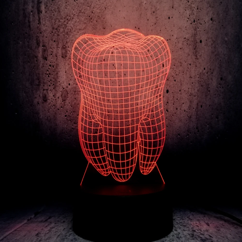 Светодиодная USB лампа с 3D зубьями ночник RGB для создания атмосферы красочный