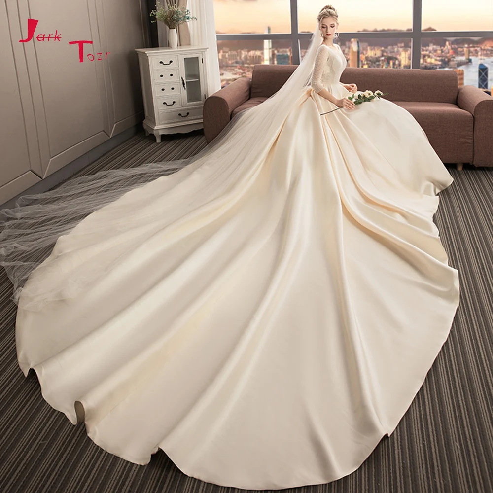 Robe De Mariage индивидуальный заказ полный Бисер с рукавом три четверти Лучший Франция