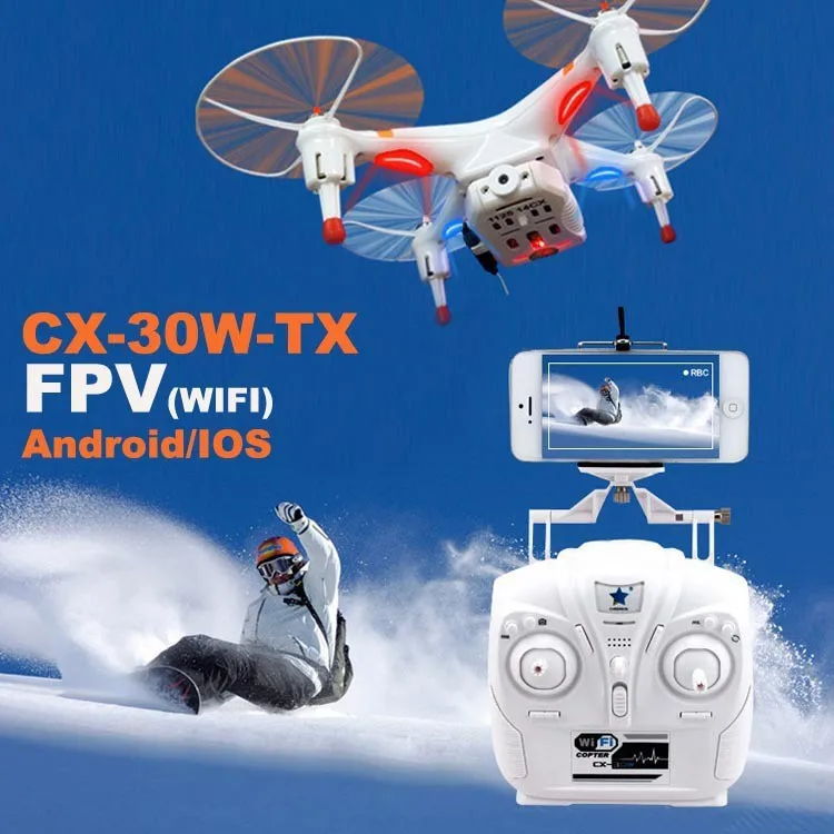 Cheerson CX-30W 4CH 2 4 ГГц 6 оси Радиоуправляемый Дрон с HD Камера Квадрокоптер iPhone Android Wi-Fi