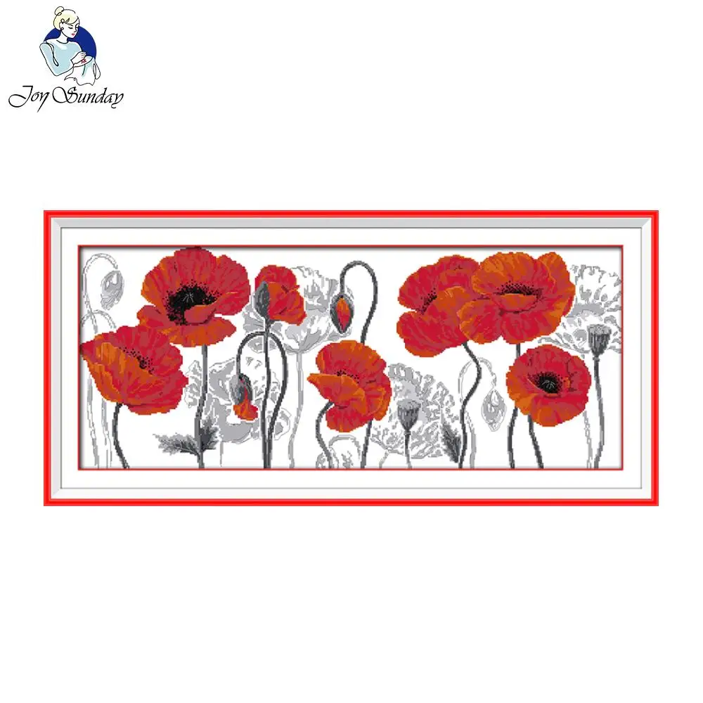 

Joy Sunday Beautiful flower Wholesale Needlework Stitch 11CT 14CT Cross Stitch Sets For Embroidery Kits Counted Cross-Stitching