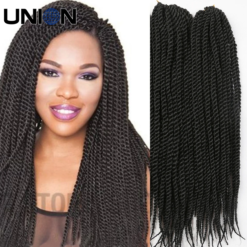 Сенегальский 18 inch 20 Корни 1b Gray Synthetic Крючком Твист Волос Горячий Продавать