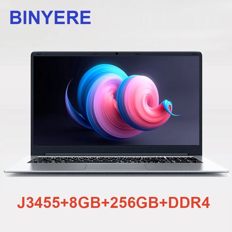 BINYEAE ноутбуки 15 6 дюймов 8 Гб RAM DDR4 256 ГБ SSD ROM intel J3455 четырехъядерный ноутбук