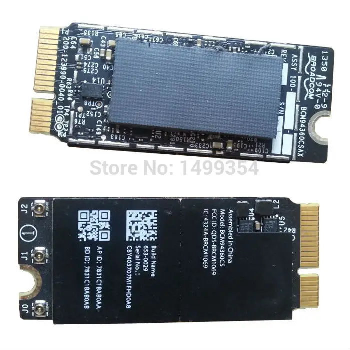 Для Apple Macbook retina A1398 15 ''сетевая карта Аэропорт Wifi Bluetooth 4,0 плата BCM94360CS 1000M
