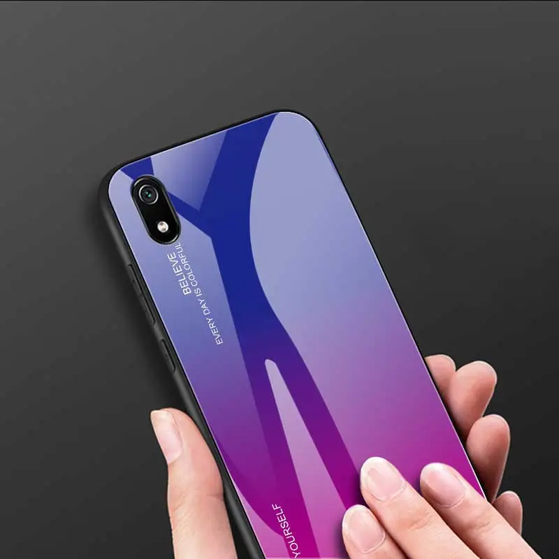 Защитный чехол из закаленного стекла с градиентом для Xiaomi Redmi 7A K20 Pro MI 9T CC9e A3 40