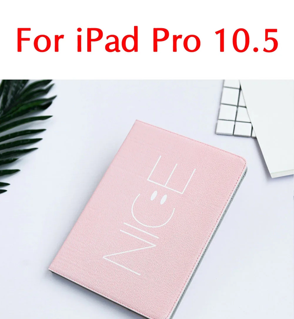 Чехлы из искусственной кожи для iPad Mini 4 3 2 1 iPad Pro 9,7 Pro 10,5 Smart Auto Wake Up Sleep противоударные крышки с держателем и подставкой ST13 - Цвет: Pink pro10.5