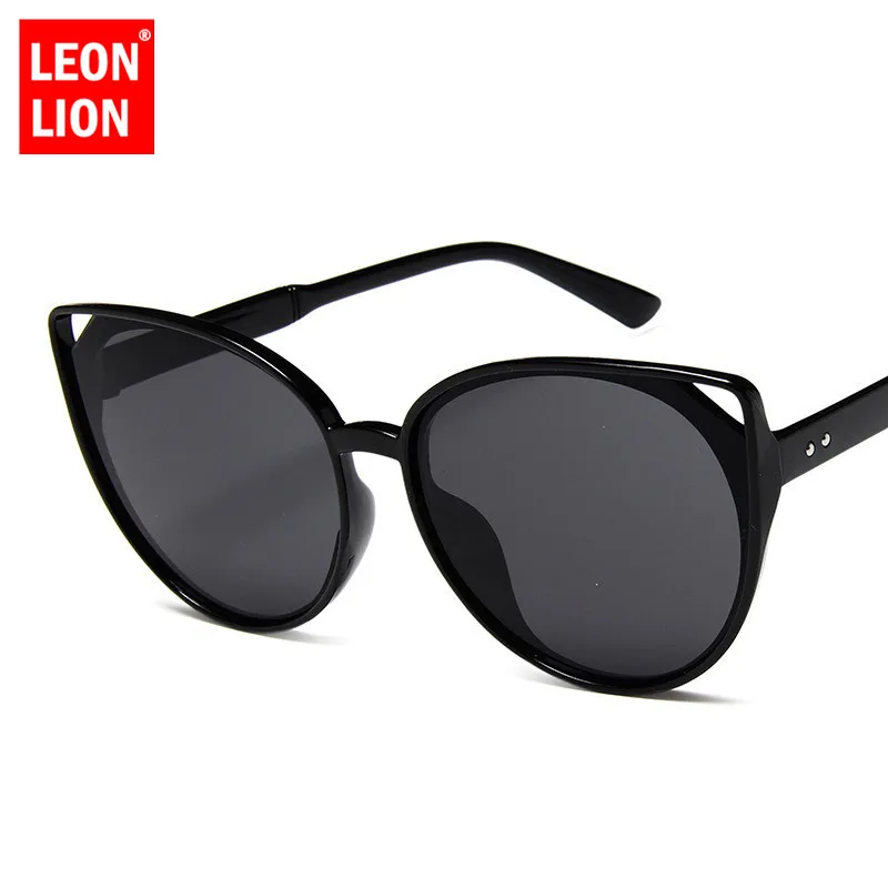 LeonLion 2018 Роскошные Cateye Солнцезащитные очки Для женщин Пластик Винтаж большой кадр