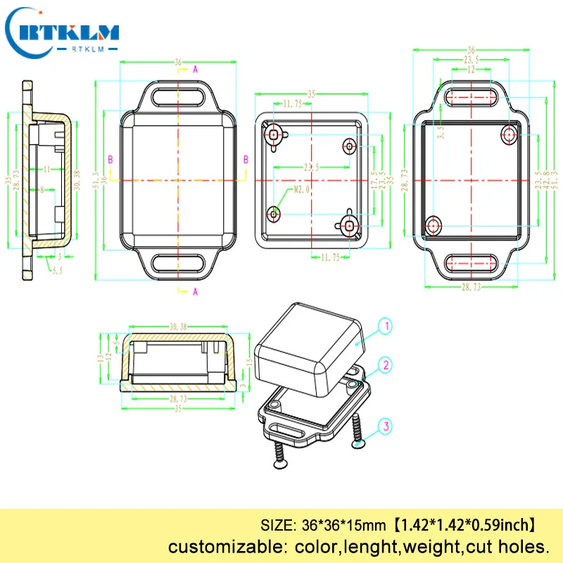 Для настенного монтажа распределительная коробка ABS пластиковый корпус diy для