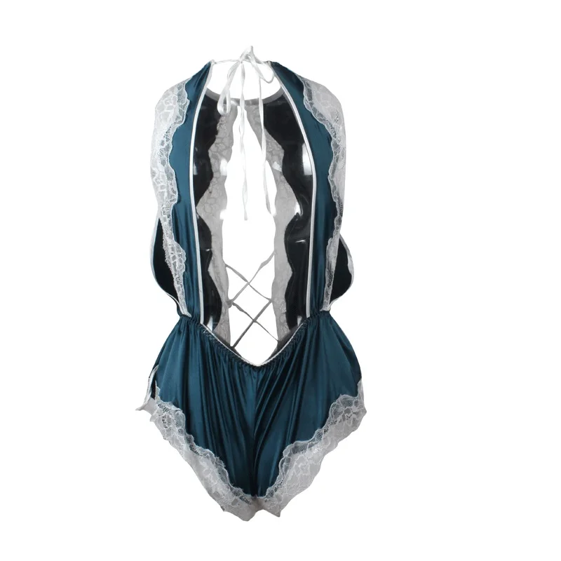 Боди с открытой спиной Для женщин сексуальное нижнее белье синий и красный цвета