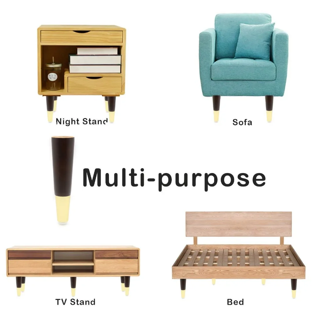 4pcs 13cm Height Solid Wooden Cone Shaped Furniture Legs Sofa Bench Chair Closet Cabinet Feet Couch Dresser Armchair foot | Мебель