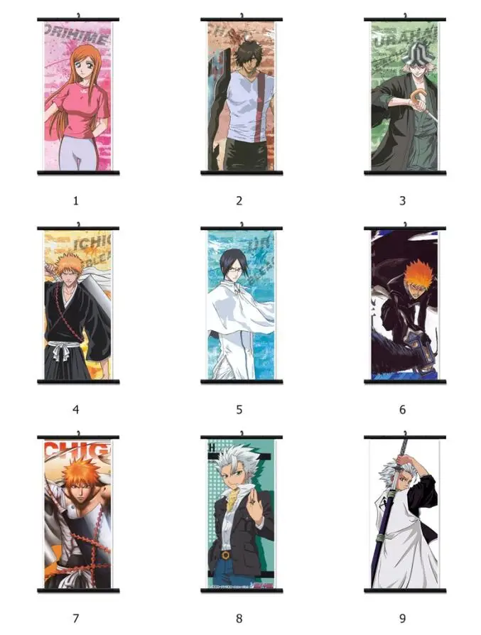Японский Аниме BLEACH Kurosaki Ichigo Inoue Orihime Ishida Uryuu домашний декор настенные прокрутки