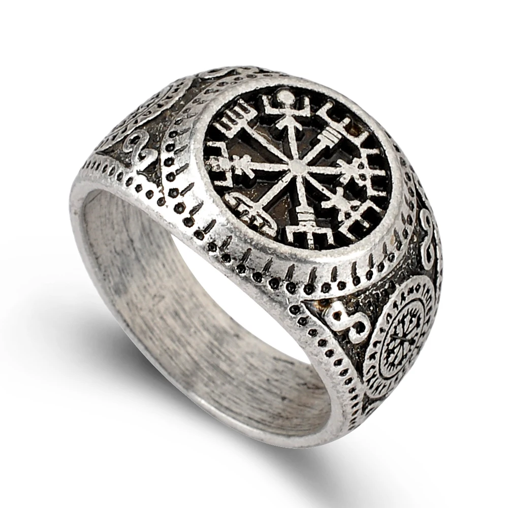 1 шт. винтажное Vegvisir кольцо с компасом для мужчин и женщин этническое Прямая