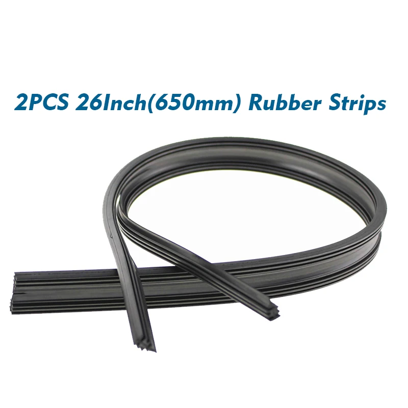 Щетка стеклоочистителя автомобиля бескаркасная U J hook 1" 16" 1" 18" 1" 20" 2" 22" 2" 26" натуральный каучук ветровое стекло стеклоочистители авто аксессуары - Цвет: 2pcs refill rubber