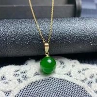 shilovem 18k yellow gold real natural green jasper pendants no necklace fine jewelry women wedding new gift mymz1010888by