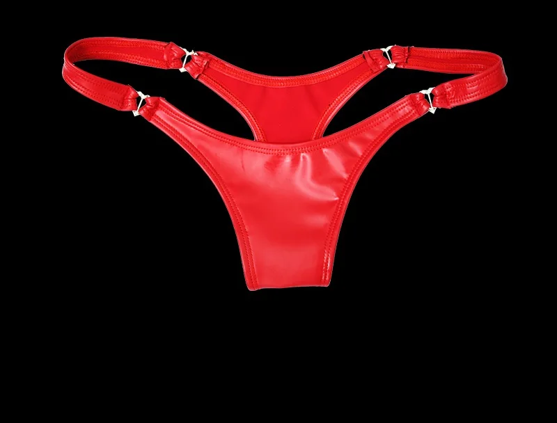 Для женщин леди низкая талия искусственная кожа T Shorts Sexy миниатюрное нижнее белье
