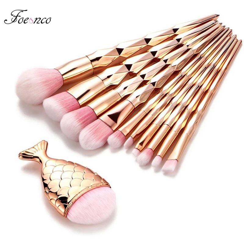 11 шт. набор розовых золотых кистей для макияжа|brush kit|eyeshadow brush kitmakeup set |