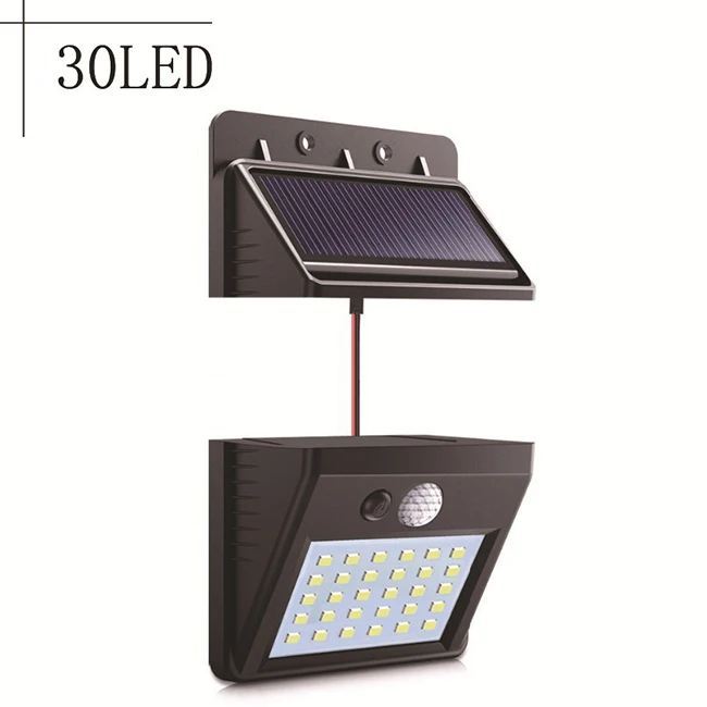 30 LED 30 светодиодный s разделяемый Солнечный свет Открытый PIR датчик движения 3 режима светодиодный солнечный светильник водонепроницаемый аварийный сад безопасности свет YSL110 - Испускаемый цвет: 30 LED
