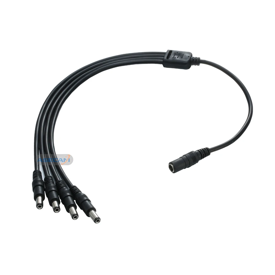 Asecam DC power 5,5x2,1 мм 1 Женский до 4 штекер кабельный разделитель адаптер для камеры видеонаблюдения и светодиодной ленты