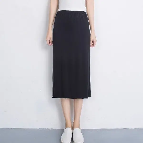 Женская свободная летняя однотонная Нижняя юбка из модала 40 см 70 мягкая дышащая
