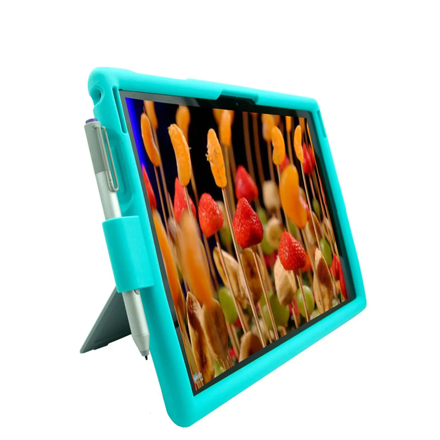 Turquoise Подпрыгивающий чехол для microsoft New Surface Pro 4 3 5, противоударный чехол для планшета 12 дюймов, Силиконовый прочный Чехол - Цвет: Turquoise