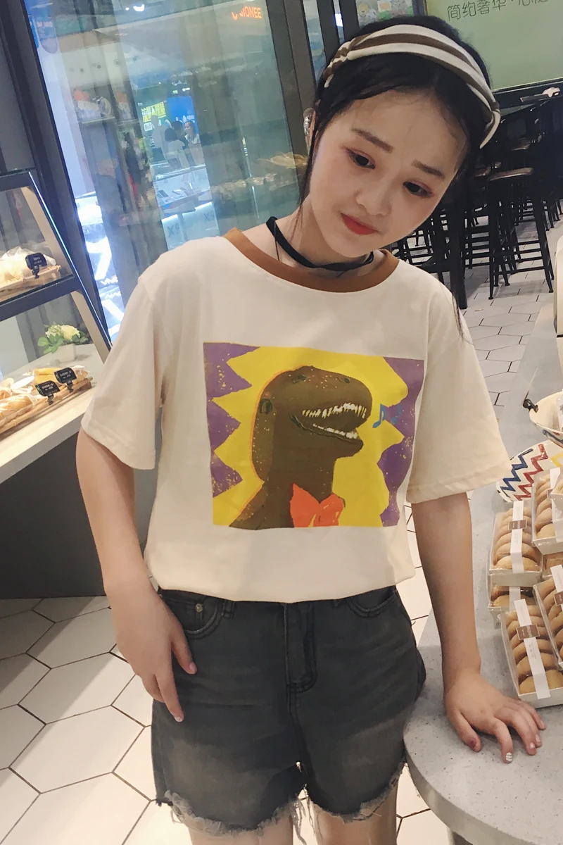 2021 летние новые модные милые Хлопковые женские футболки с короткими рукавами и