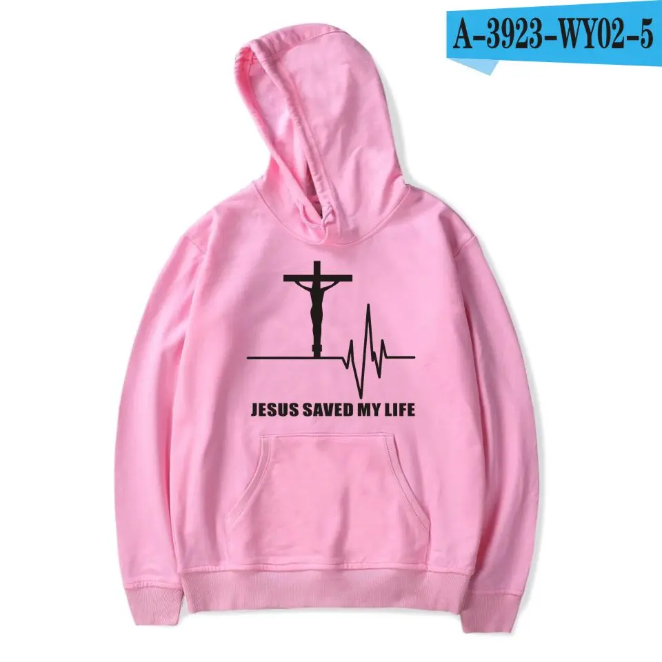pink LUCKYFRIDAYF Хесус спасал мою жизнь Харадзюку толстовки мужские хлопковые осенние Аниме Толстовка Prayer мужские/женские толстовки уличная одежда - Цвет: pink