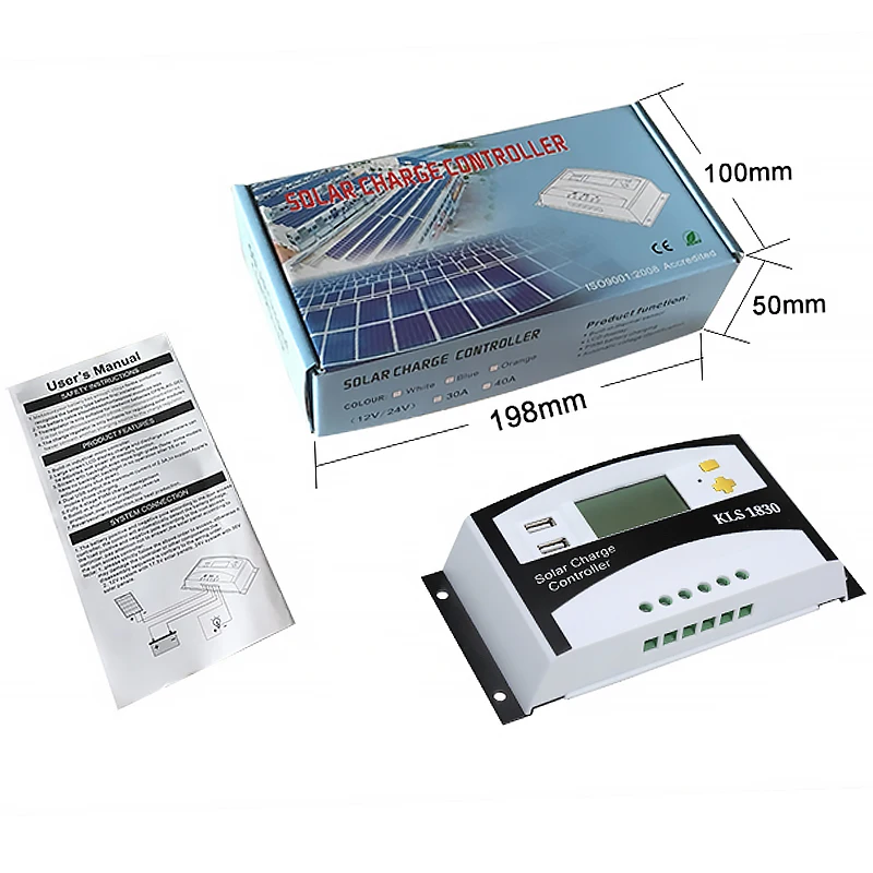 SUNYIMA ШИМ 12 В 24 30A Солнечный контроллер ЖК дисплей функция Dual USB 5VDC выход панели