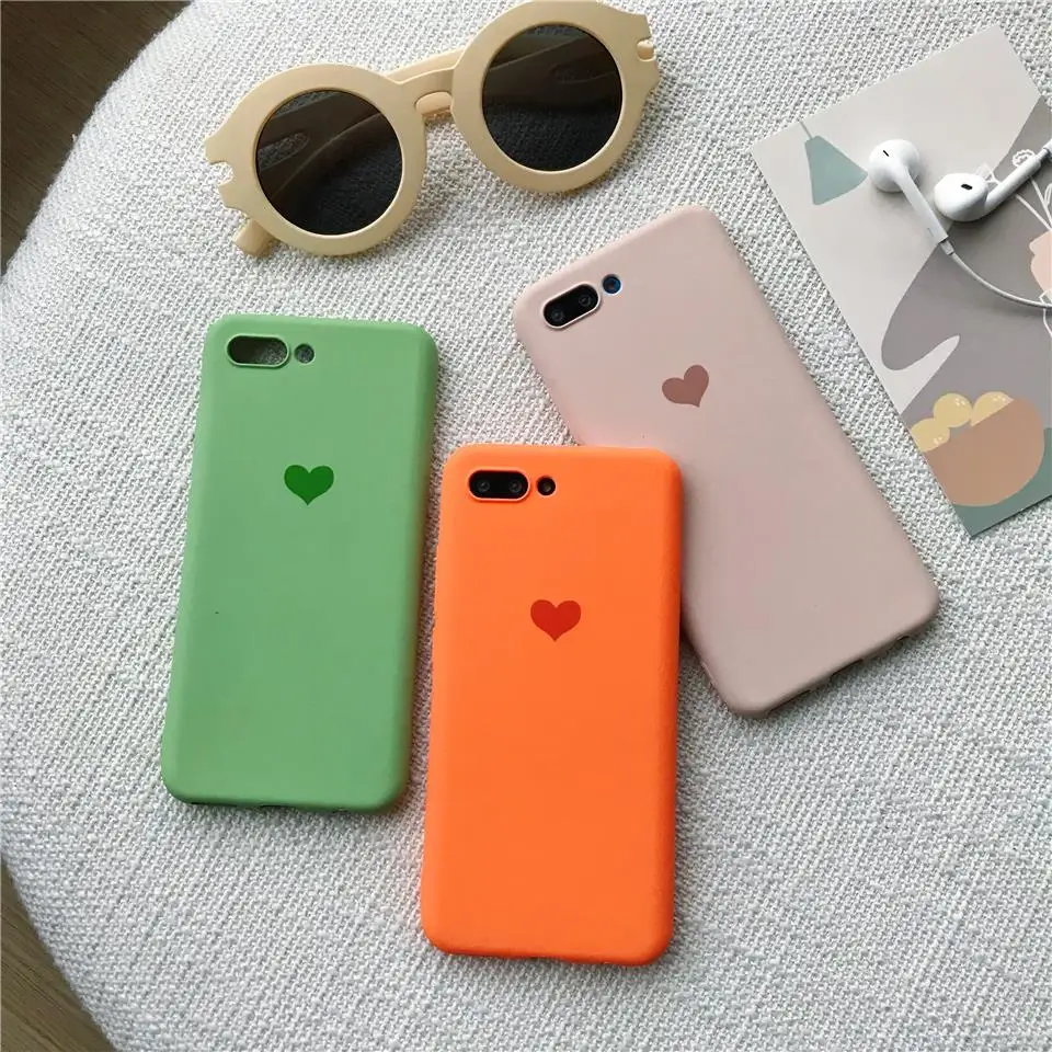 Матовый чехол с милым сердечком и песочной текстурой для huawei Honor 10 9 8 Lite мягкий из