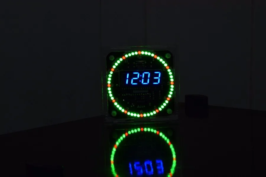 blue 2 with case Обновление DIY EC1515B DS1302 свет Управление вращения светодиодный набор для электронных часов музыки доски световой сигнализации Управление часы - Цвет: blue 2 with case