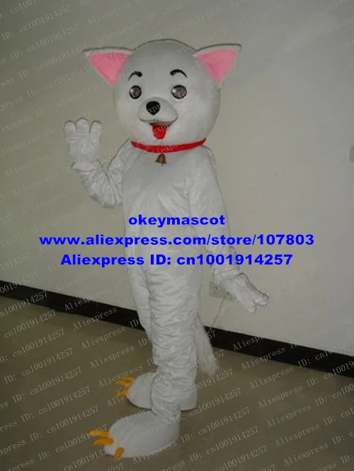 WHITE CAT MASCOT COSTUME Cartoon Character Mascotte Mascota Outfit Suit No.2307 Free Shipping | Тематическая одежда и