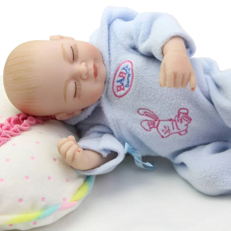 Мини спящие куклы мальчик Полный Силиконовые Винил 11 дюймов реалистичные пупсик