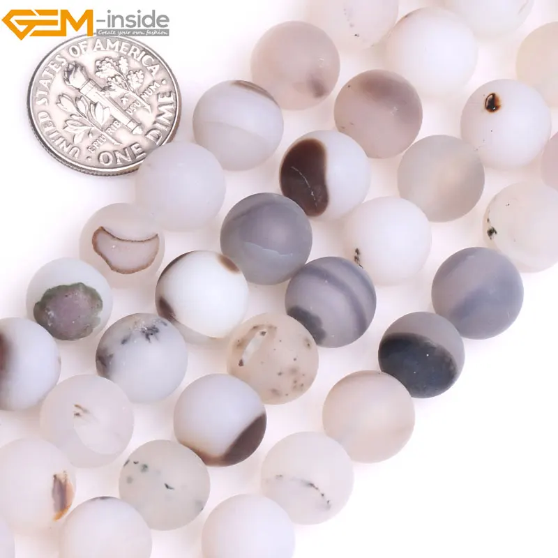 Natural Round Frost Matte Botswana Agates Beads For Jewelry Making 8-14mm 15inches DIY FreeShipping Wholesale Gem-inside | Украшения и