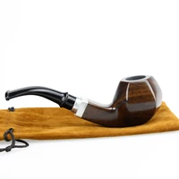 new hexagon ebony wood pipe smoking accessory 9mm filter tobacco pipe smoking pipe with 10 tools handmade wooden pipe